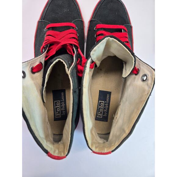 Polo Ralph Lauren Ballards High Men Canvas Chukka Boots Sz 9 D | Black - Picture 7 of 8